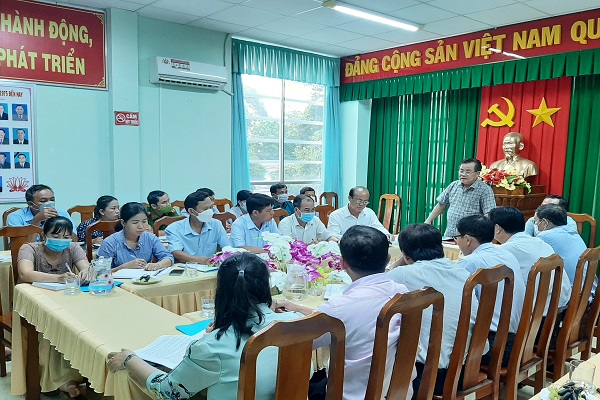 Thường trực Thành ủy Trà Vinh làm việc với Đảng ủy Phường 7 về việc thực hiện chỉ tiêu Nghị quyết 5 tháng đầu năm 2022 